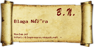 Blaga Nóra névjegykártya