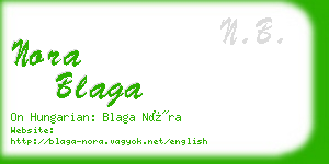nora blaga business card
